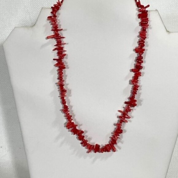 Branch coral and alpaca silver necklace
